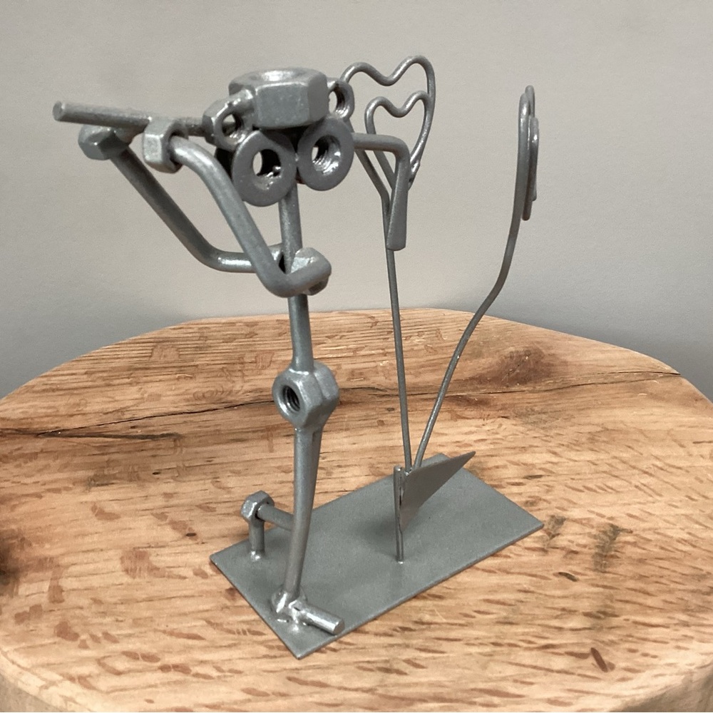 Golf Metal Crafted Art Sculpture - Unique - Business Card or Note Holder - Rare - Picture 3 of 9